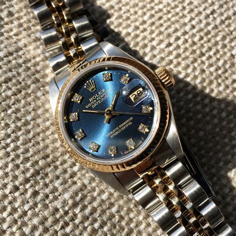 rolex donna blu base|vintage rolex watches for women.